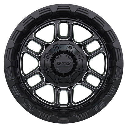 Titan 12 inch GTW golf cart wheel - Black / Silver