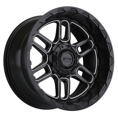 Titan 14 inch GTW golf cart wheel - Black / Silver