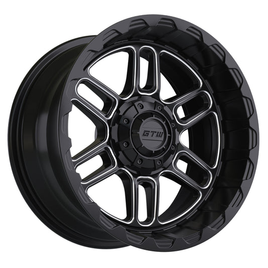 Titan 14 inch GTW golf cart wheel - Black / Silver
