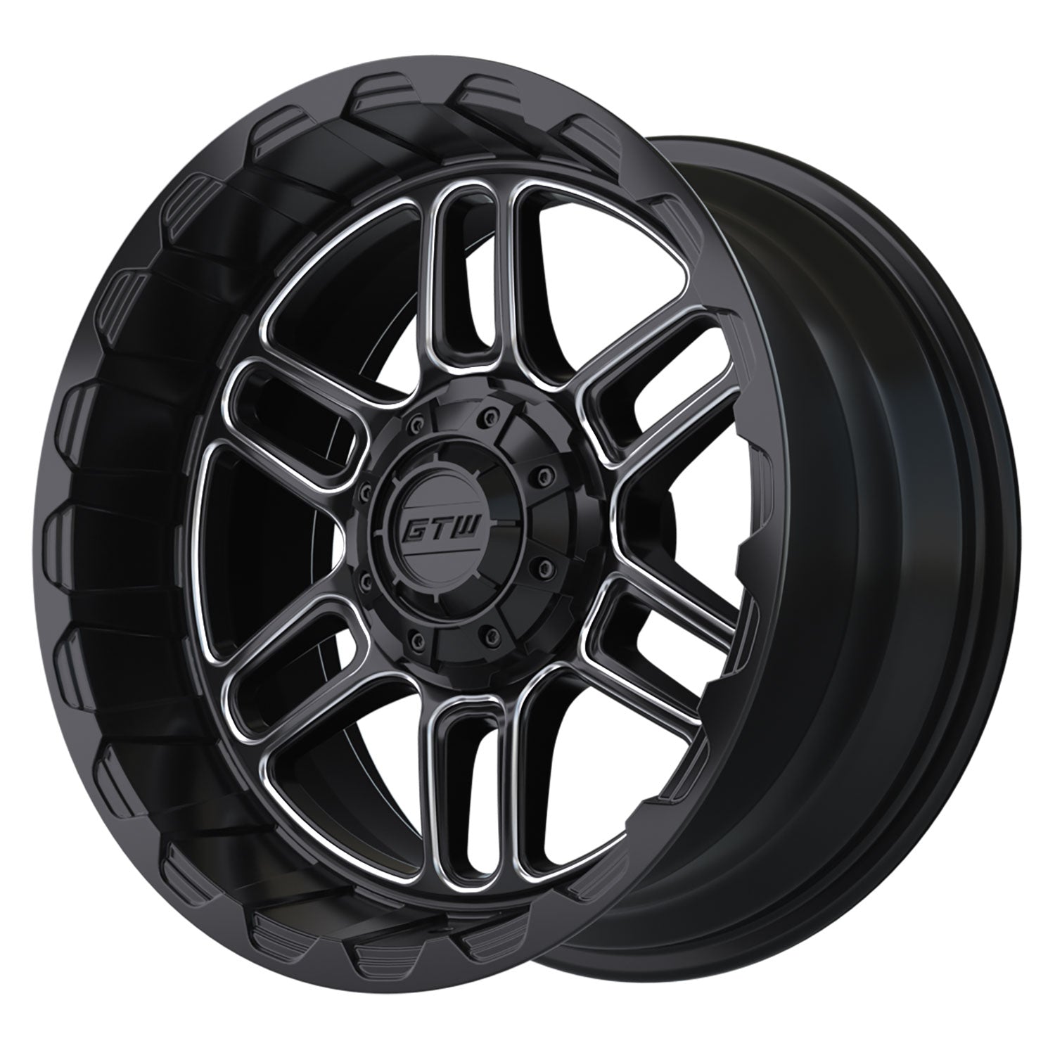 Titan 14 inch GTW golf cart wheel - Black / Silver