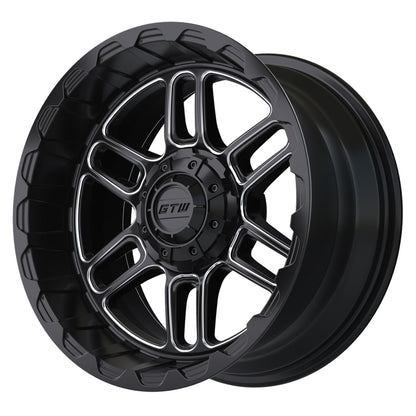Titan 14 inch GTW golf cart wheel - Black / Silver