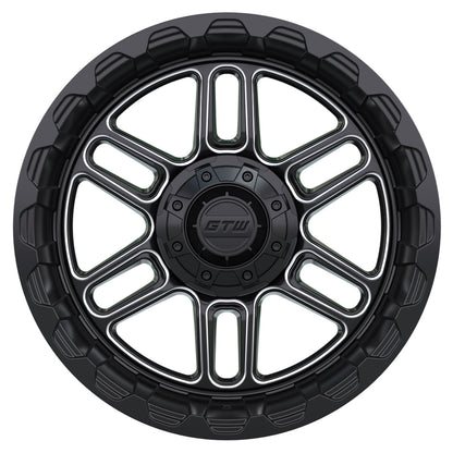 Titan 14 inch GTW golf cart wheel - Black / Silver