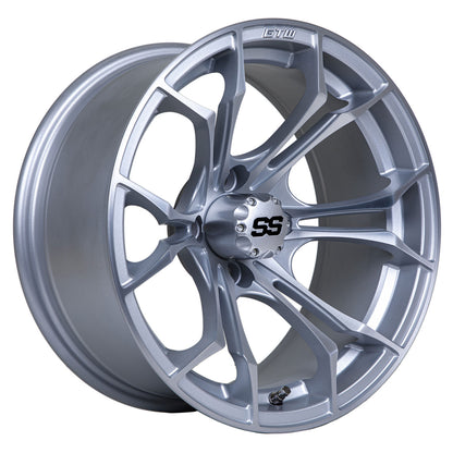 Spyder 15 inch GTW golf cart wheel - Matte Silver