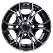 Spyder 10 inch GTW golf cart wheel - Black / Silver