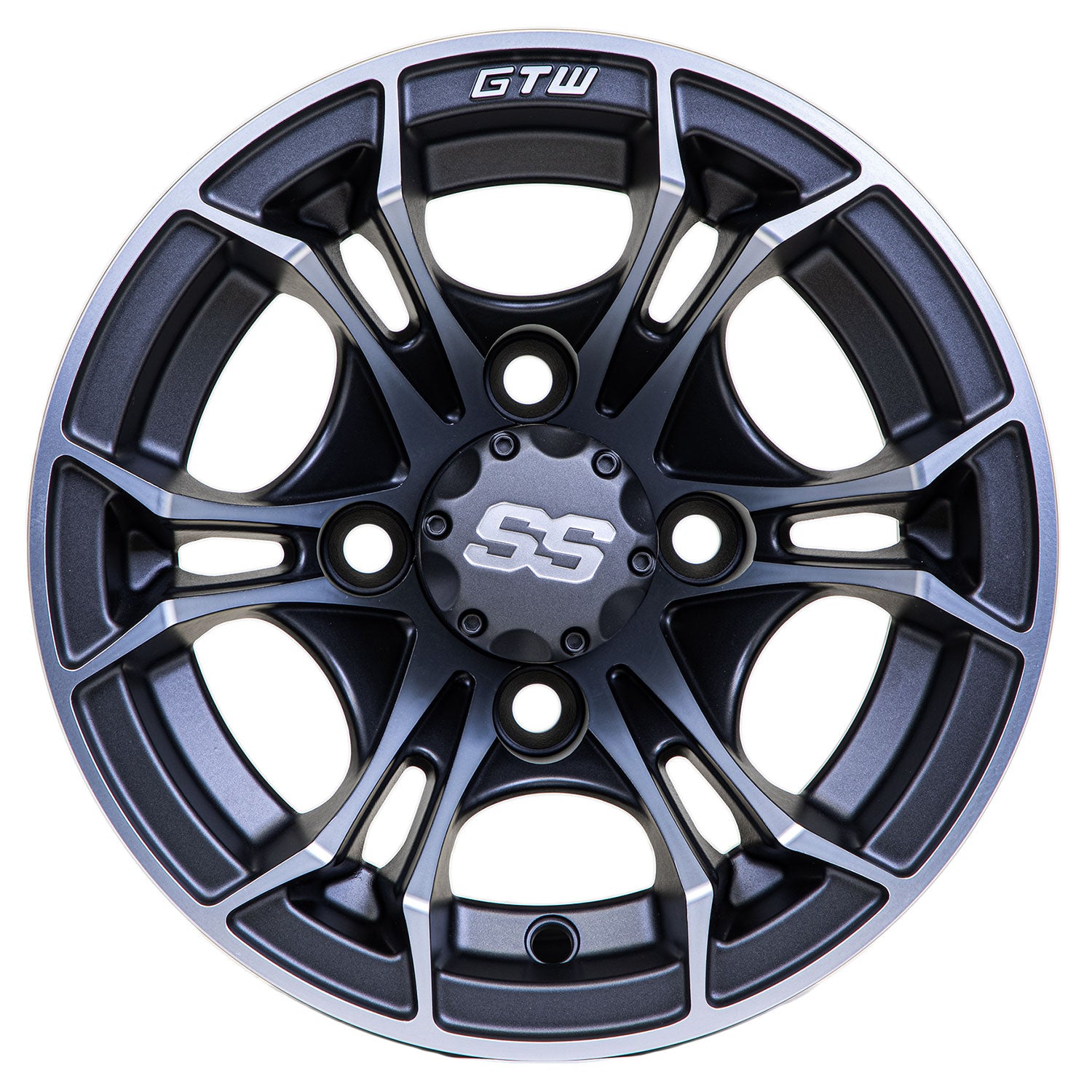 Spyder 10 inch GTW golf cart wheel - Matte Grey / Black