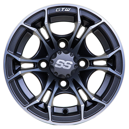 Spyder 10 inch GTW golf cart wheel - Matte Grey / Black
