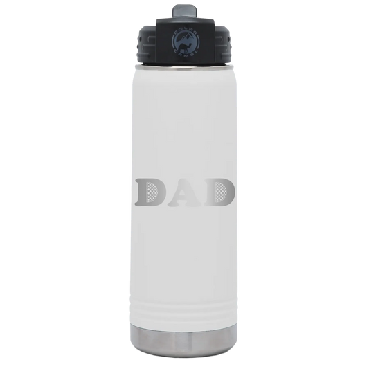Golf Dad 20 oz Water Bottle | White