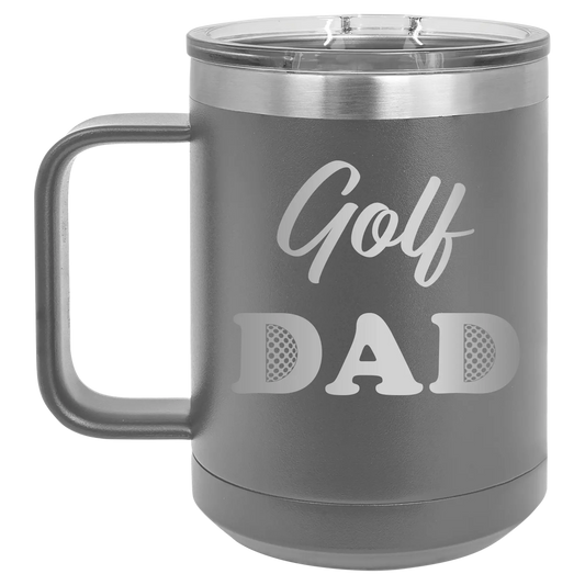 Golf Dad2 15 oz Mug | Dark Gray