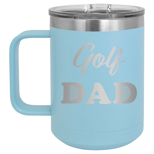 Golf Dad2 15 oz Mug | Light Blue