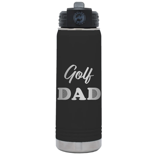 Golf Dad2 20 oz Water Bottle | Black