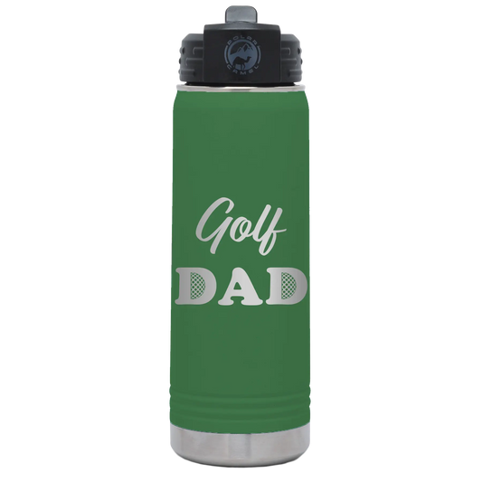 Golf Dad2 20 oz Water Bottle | Green