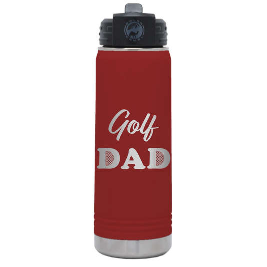 Golf Dad2 20 oz Water Bottle | Maroon