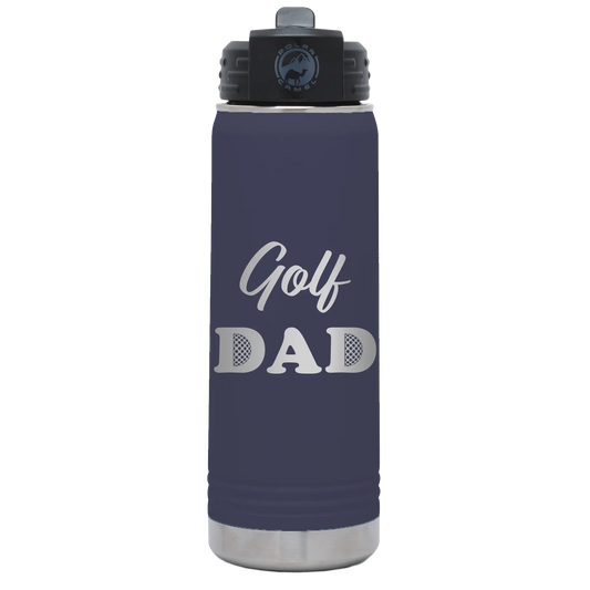 Golf Dad2 20 oz Water Bottle | Navy