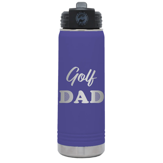 Golf Dad2 20 oz Water Bottle | Purple