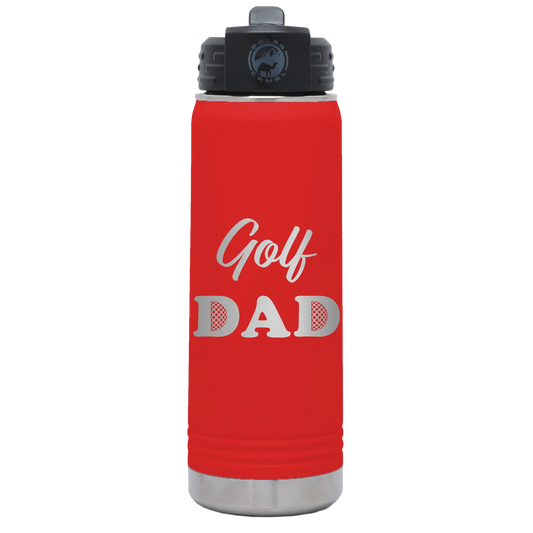 Golf Dad2 20 oz Water Bottle | Red