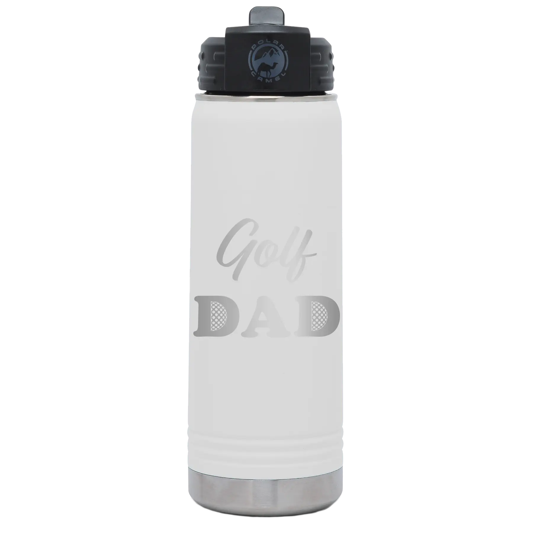 Golf Dad2 20 oz Water Bottle | White