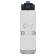 Golf Dad2 20 oz Water Bottle | White