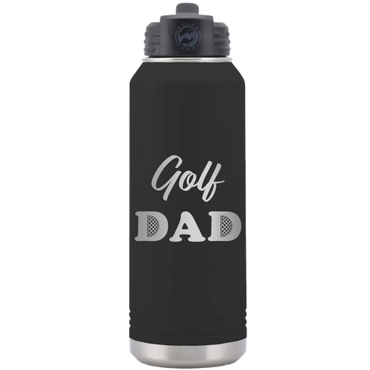 Golf Dad2 32 oz Water Bottle | Black
