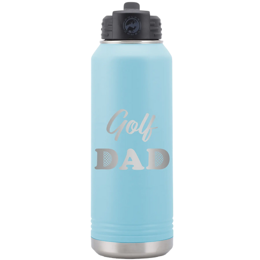 Golf Dad2 32 oz Water Bottle | Light Blue