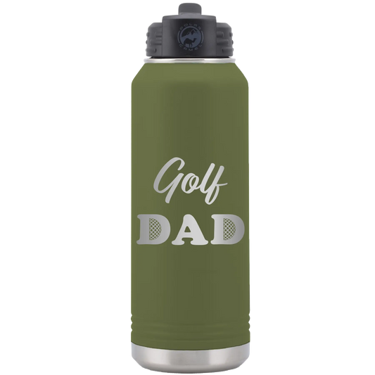 Golf Dad2 32 oz Water Bottle | Olive Green