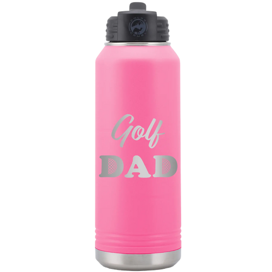 Golf Dad2 32 oz Water Bottle | Pink