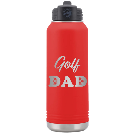 Golf Dad2 32 oz Water Bottle | Red