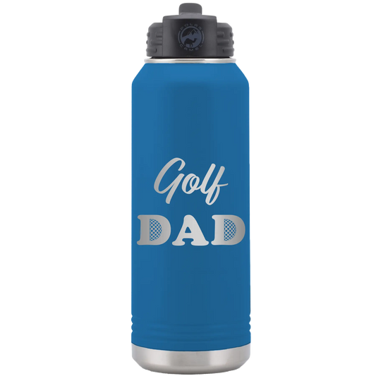 Golf Dad2 32 oz Water Bottle | Royal Blue