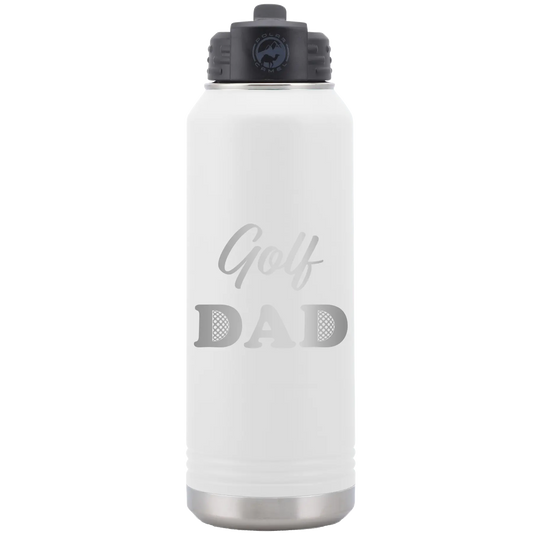 Golf Dad2 32 oz Water Bottle | White