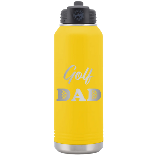 Golf Dad2 32 oz Water Bottle | Yellow