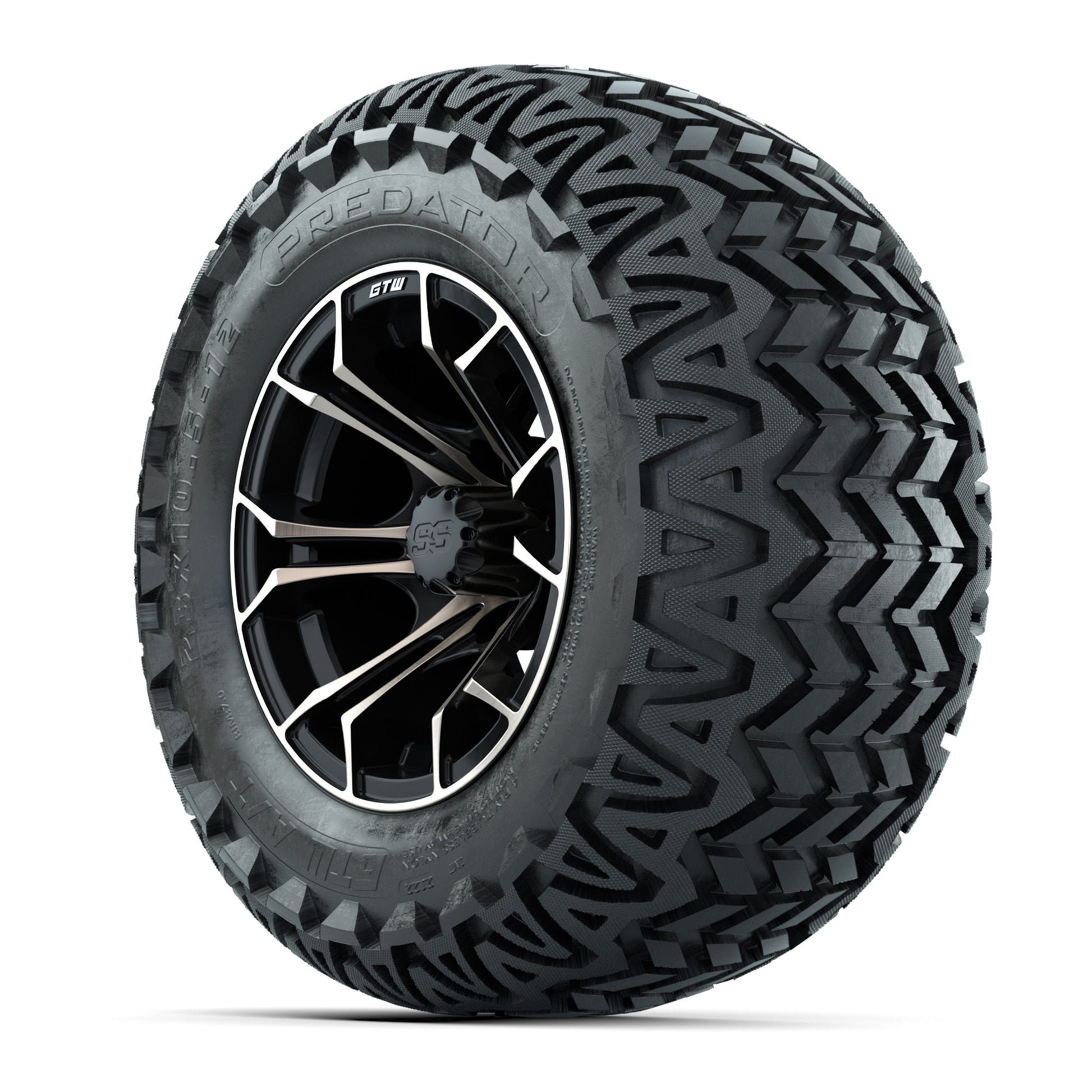 GTW® Spyder Matte Black/Bronze 12 in Wheels with 23X10.5-12 Predator All-Terrain Tires – Full Set