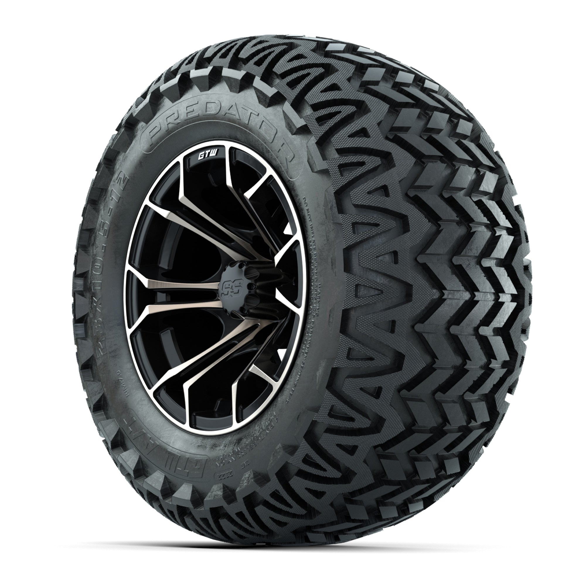 GTW® Spyder Matte Black/Bronze 12 in Wheels with 23X10.5-12 Predator All-Terrain Tires – Full Set
