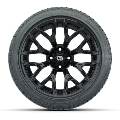 GTW Monaco Gloss Black 16 in Wheels with 225/40-R16 Mamba Street Tires – Full Set