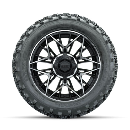 GTW Stellar Machined/Black 14 in Wheels with 23x10.00-14 Rog - front view