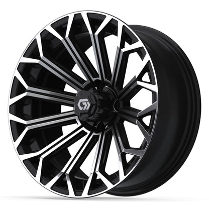 Phantom 16 inch GTW golf cart wheel - Black / Machined