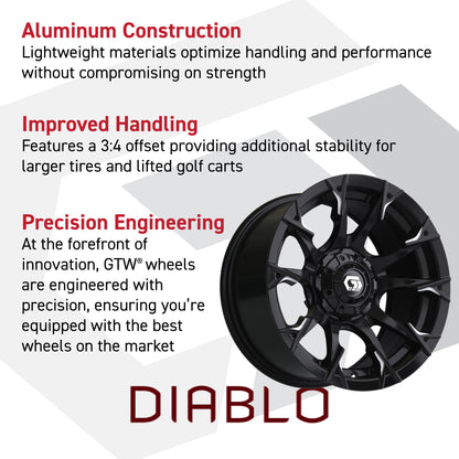 15″ GTW® Diablo Gloss Black with Machined Accents Wheel
