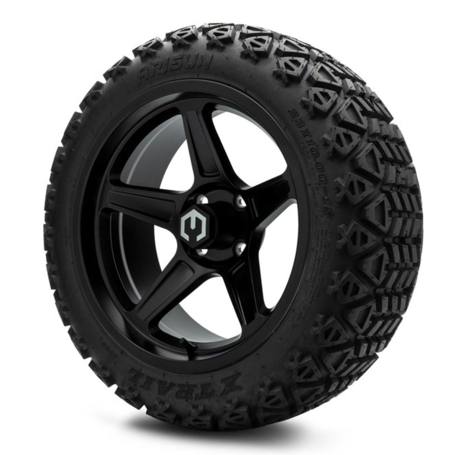 MODZ® 15" Drift Matte Black Wheels & Off-Road Tires Combo (Arisun X-Trail All-Terrain 23x10-15)
