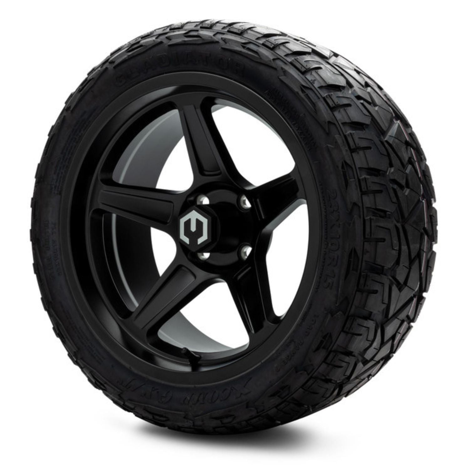 MODZ® 15" Drift Matte Black Wheels & Off-Road Tires Combo (Xcomp Gladiator Steel Belted Radial 23x10-15