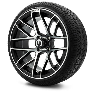 MODZ® 15" Matrix Machined Black Wheels & Street Tires Combo (Arisun Cruze 215/35-15)