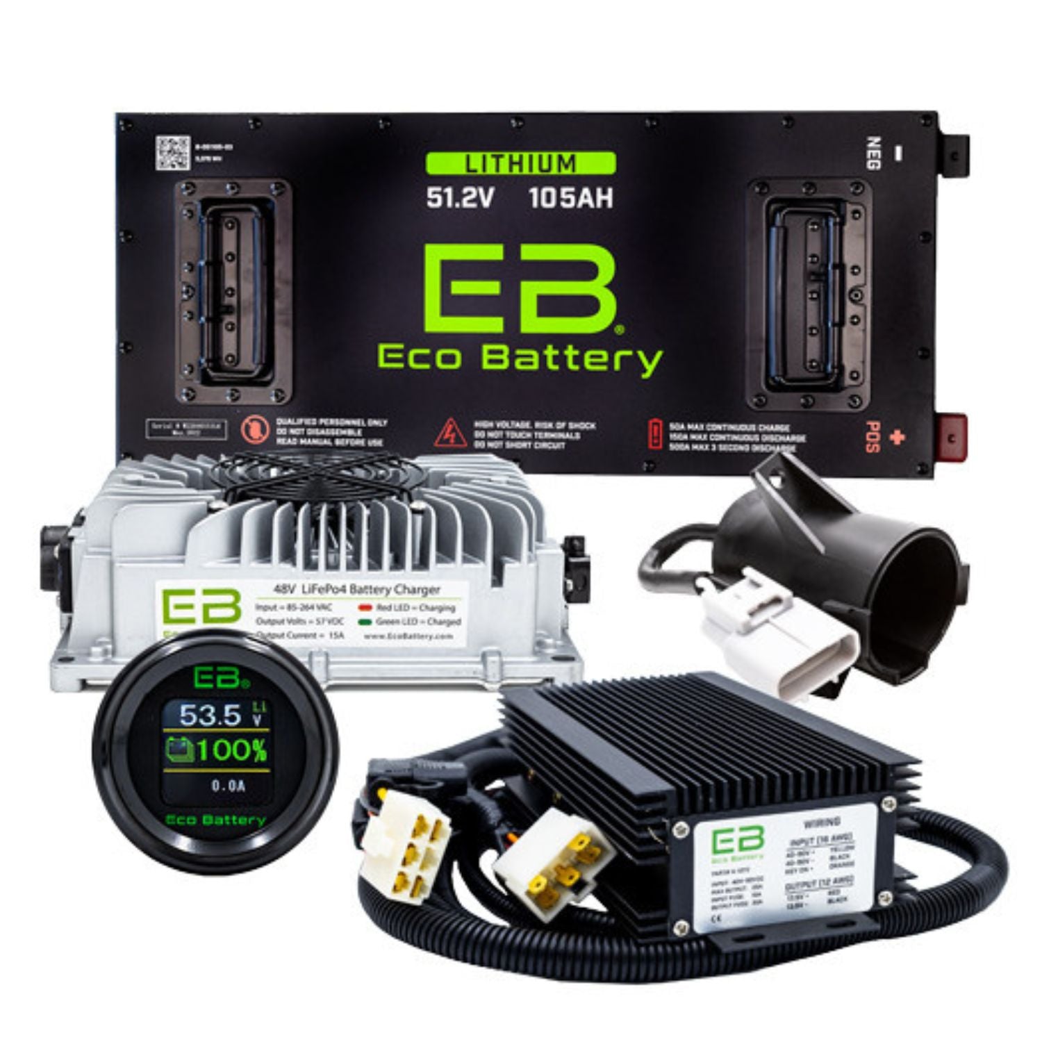 Eco Battery 48V - 105AH Gen3 "Skinny" Lithium Battery Combo - Club Car Carryall