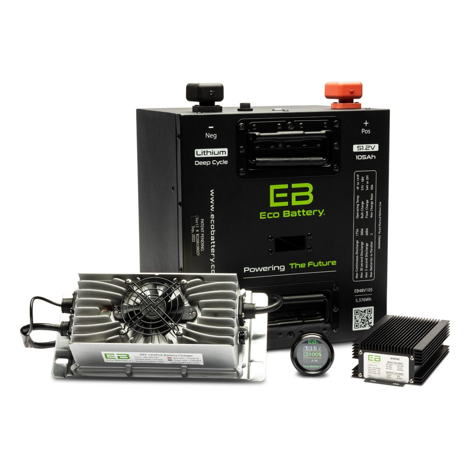 Eco Battery 48V - 105AH Gen3 Thru Hole Lithium Battery Combo - Club Car DS