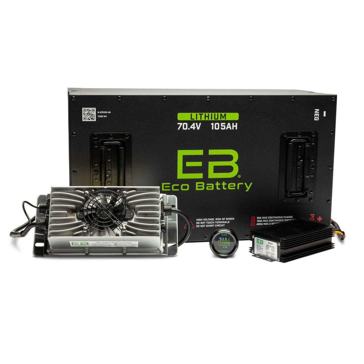 Eco Battery 70V - 105AH Gen3 Lithium Battery Combo - EZGO RXV w/Metal Battery Tray