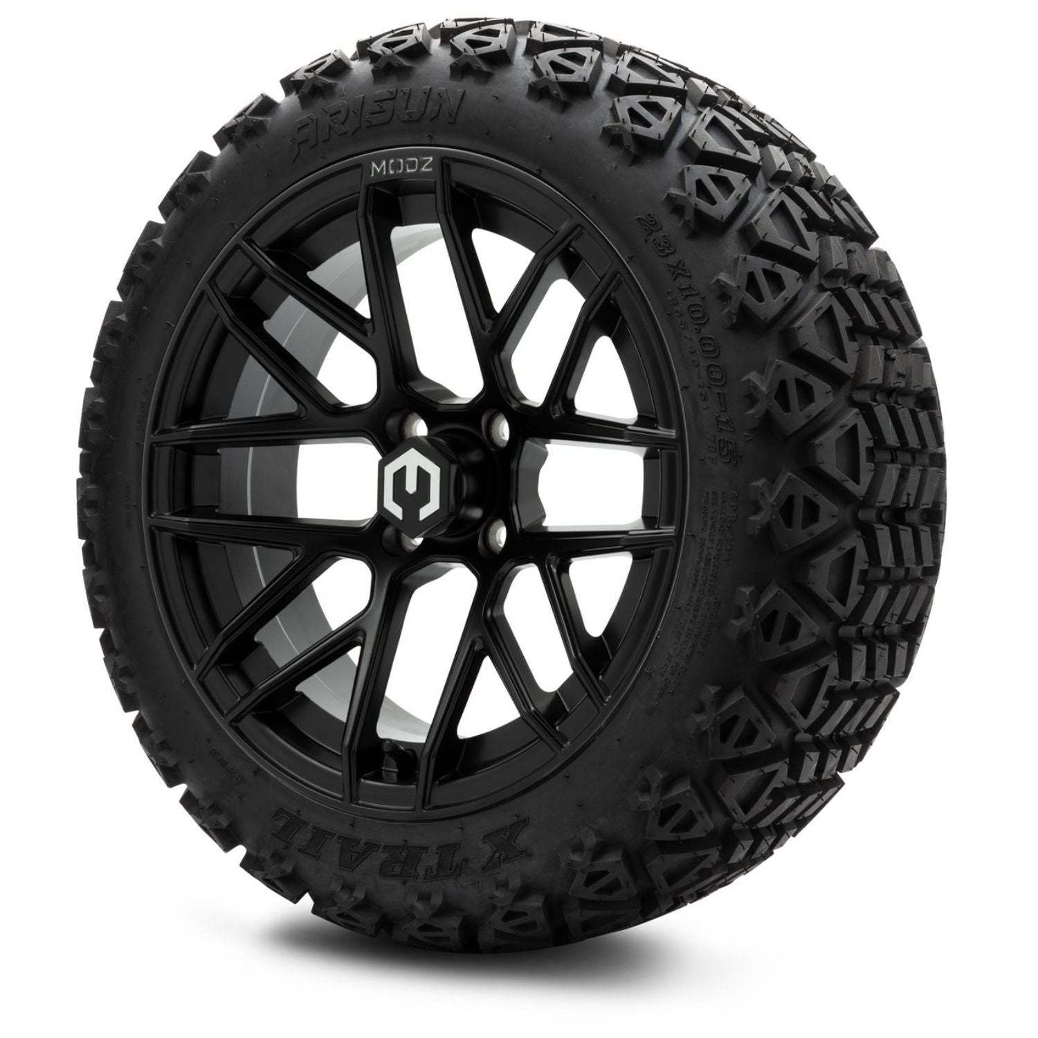 MODZ® 15" Matrix Matte Black Wheels & Off-Road Tires Combo (Arisun X-Trail All-Terrain 23x10-15)