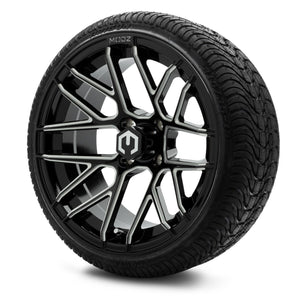 MODZ® 15" Matrix Glossy Black with Ball Mill Wheels & Street Tires Combo (Arisun Cruze 215/35-15)