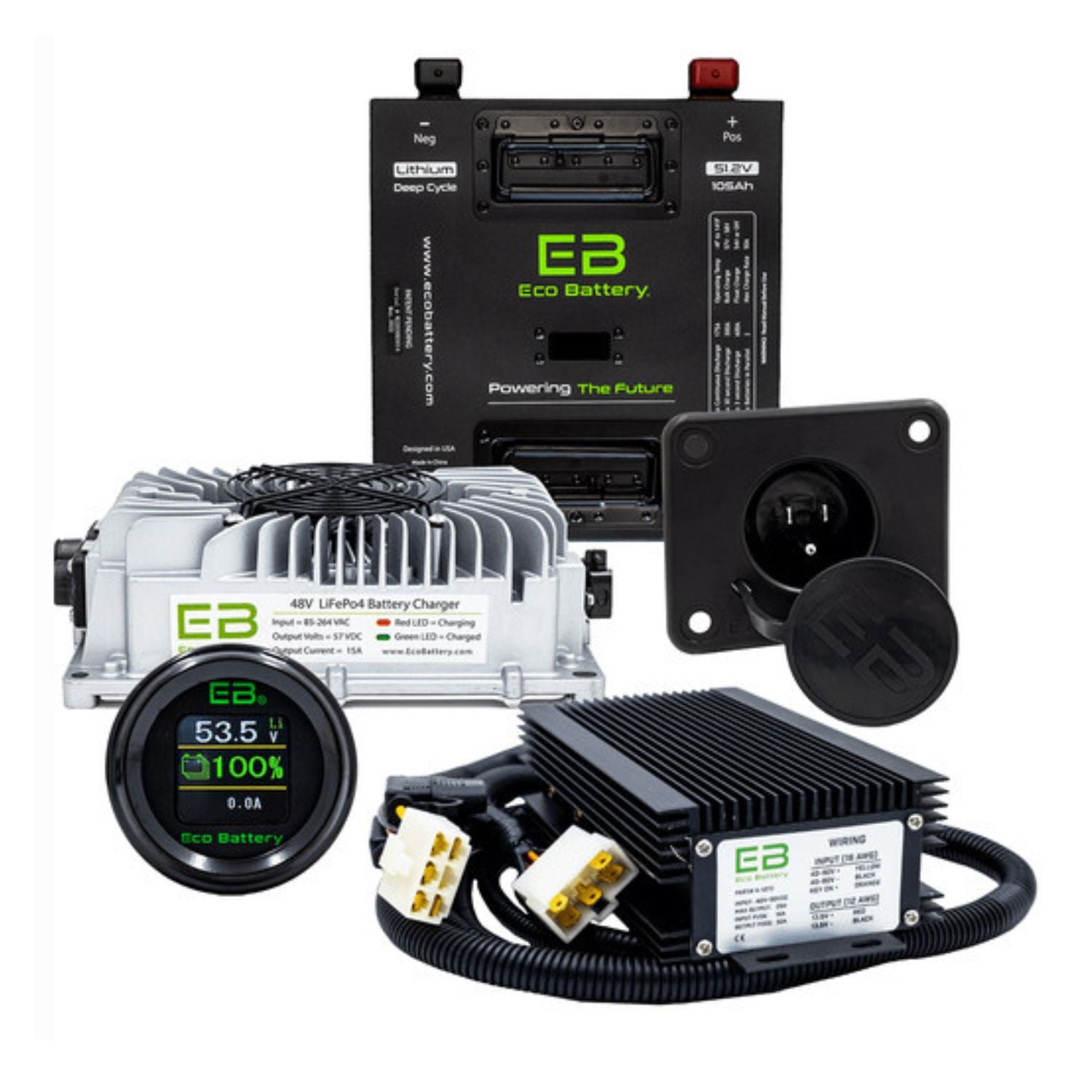 Eco Battery 48V - 105AH Gen3 Thru Hole Lithium Battery Combo - Advanced EV