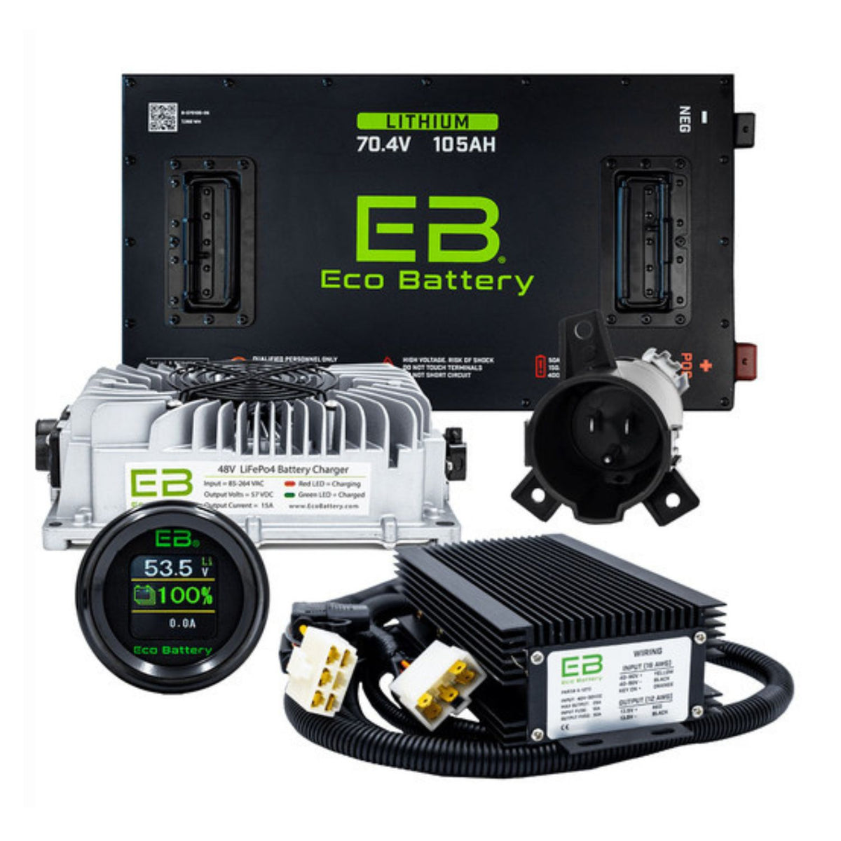 Eco Battery 70V - 105AH Gen3 Lithium Battery Combo - Navitas Chassis