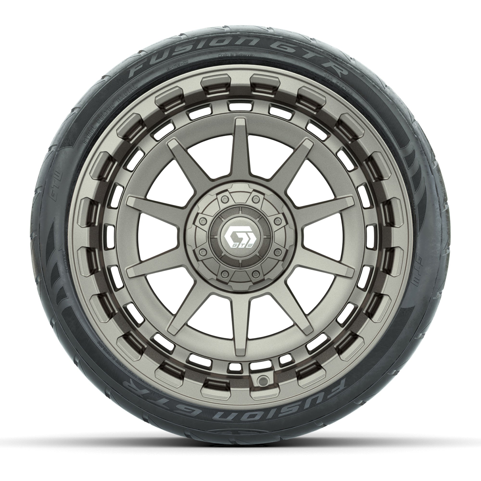 GTW® Barricade Satin Bronze 15 in Wheels with 215/40-R15 Fus - 3/4 view