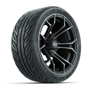 GTW® Spyder Matte Gray/Machined 14 in Wheels with 205/40-R14 Fusion GTR Steel Belt Radial Street Tires – Full Set