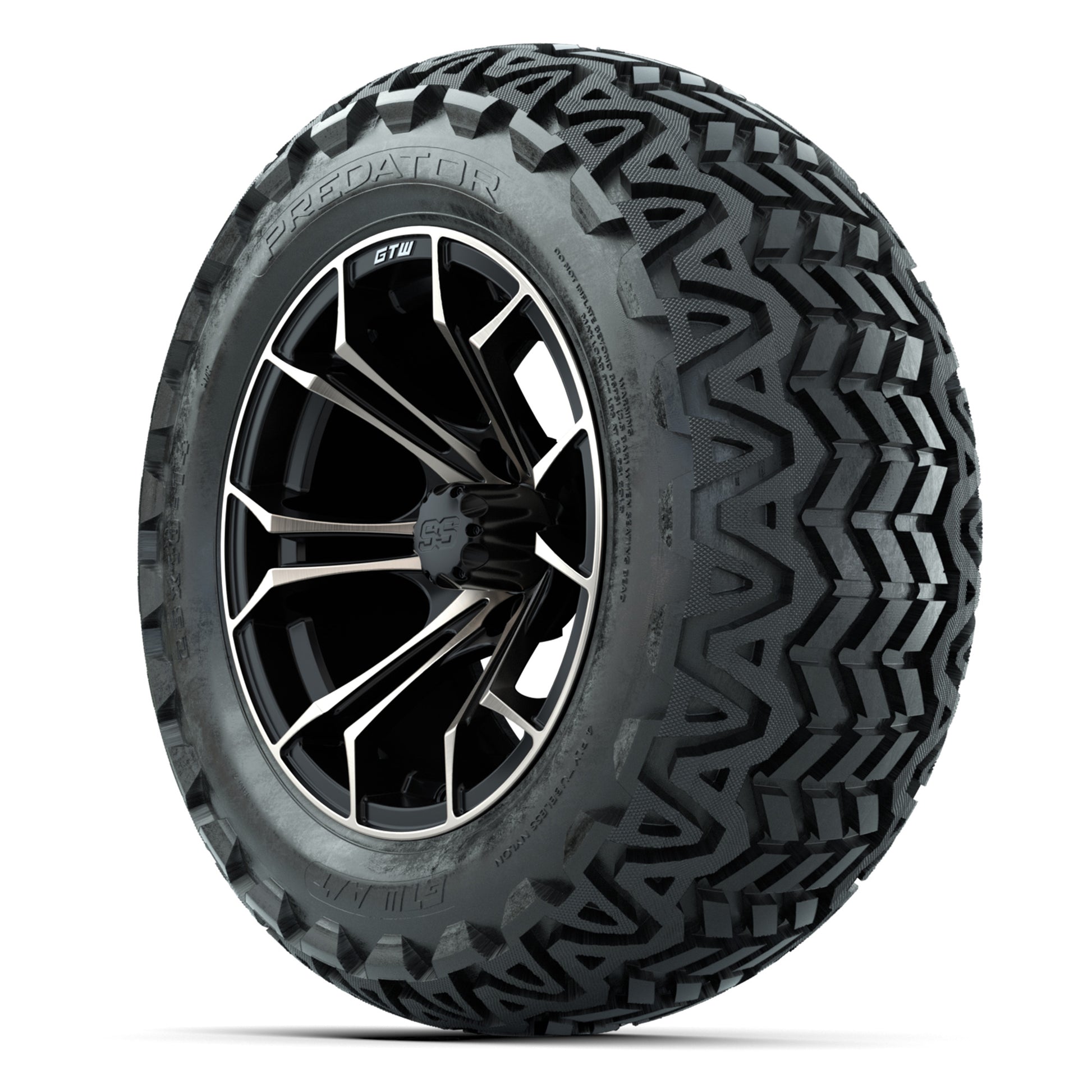 GTW Spyder Matte Black/Bronze 14 in Wheels with 23X10-14 Pre - 3/4 view