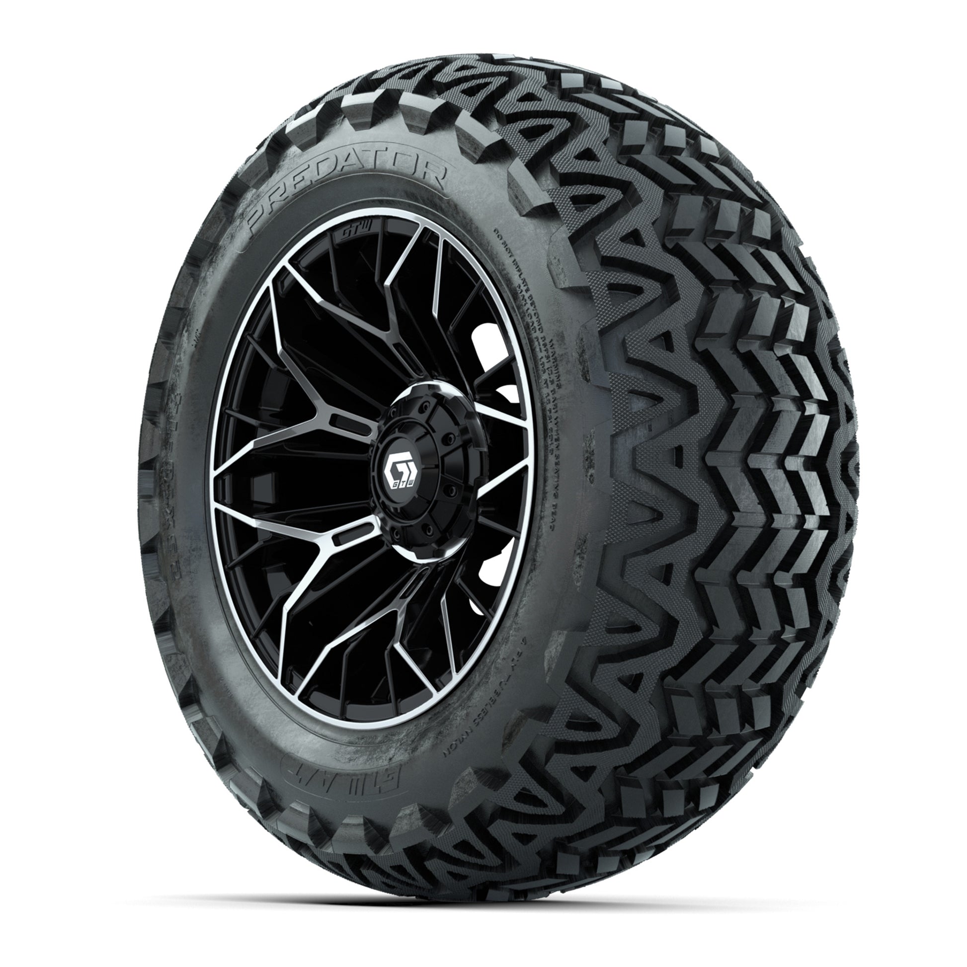 Set of (4) 14 in GTW® Stellar Machined &amp; Black Wheels wi - 3/4 view