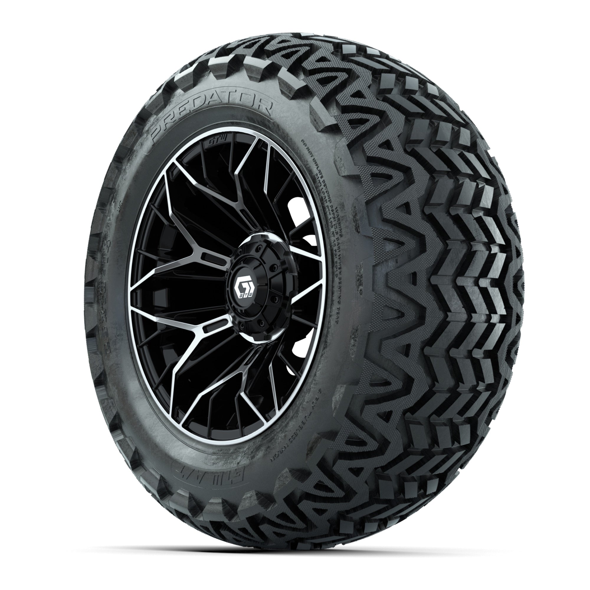 Set of (4) 14 in GTW® Stellar Machined &amp; Black Wheels wi - 3/4 view